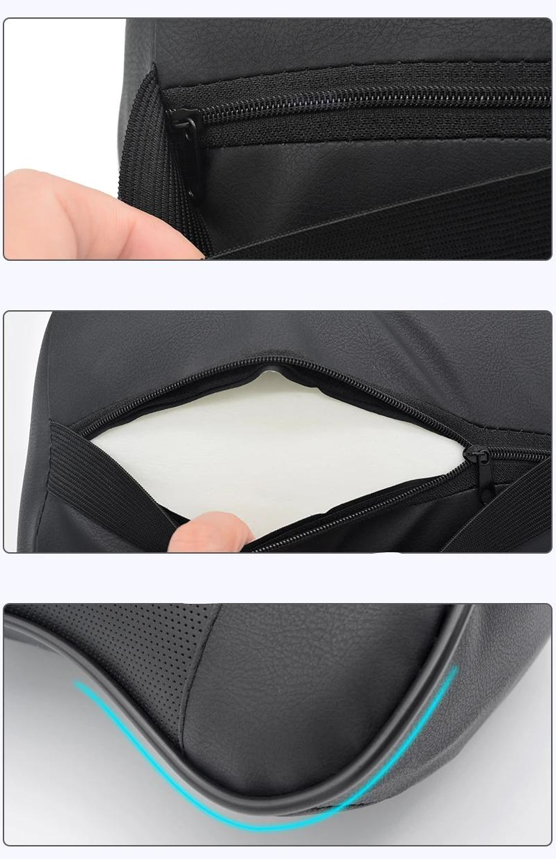 Coussin de Siège Voiture Cuir avec Appuie-tête Réglable