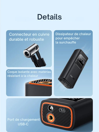 Gonfleur de Pneu Portable et Sans Fil pour Voiture