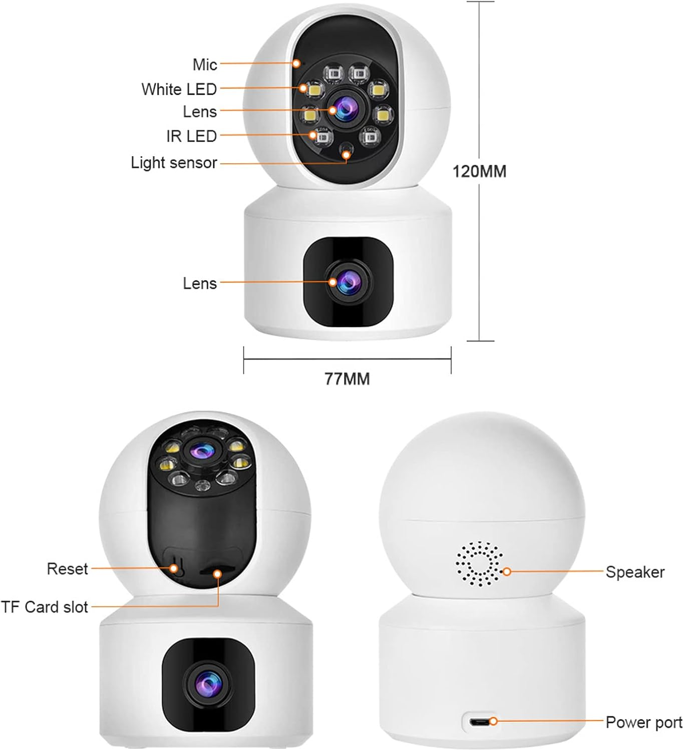 Marcherelle™ – Caméra de Sécurité WiFi Double Objectif Vision HD