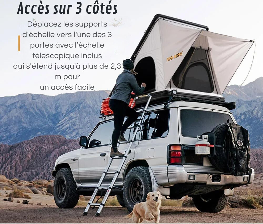 Tente de Toit Rigidité Élevée pour Camping Confort