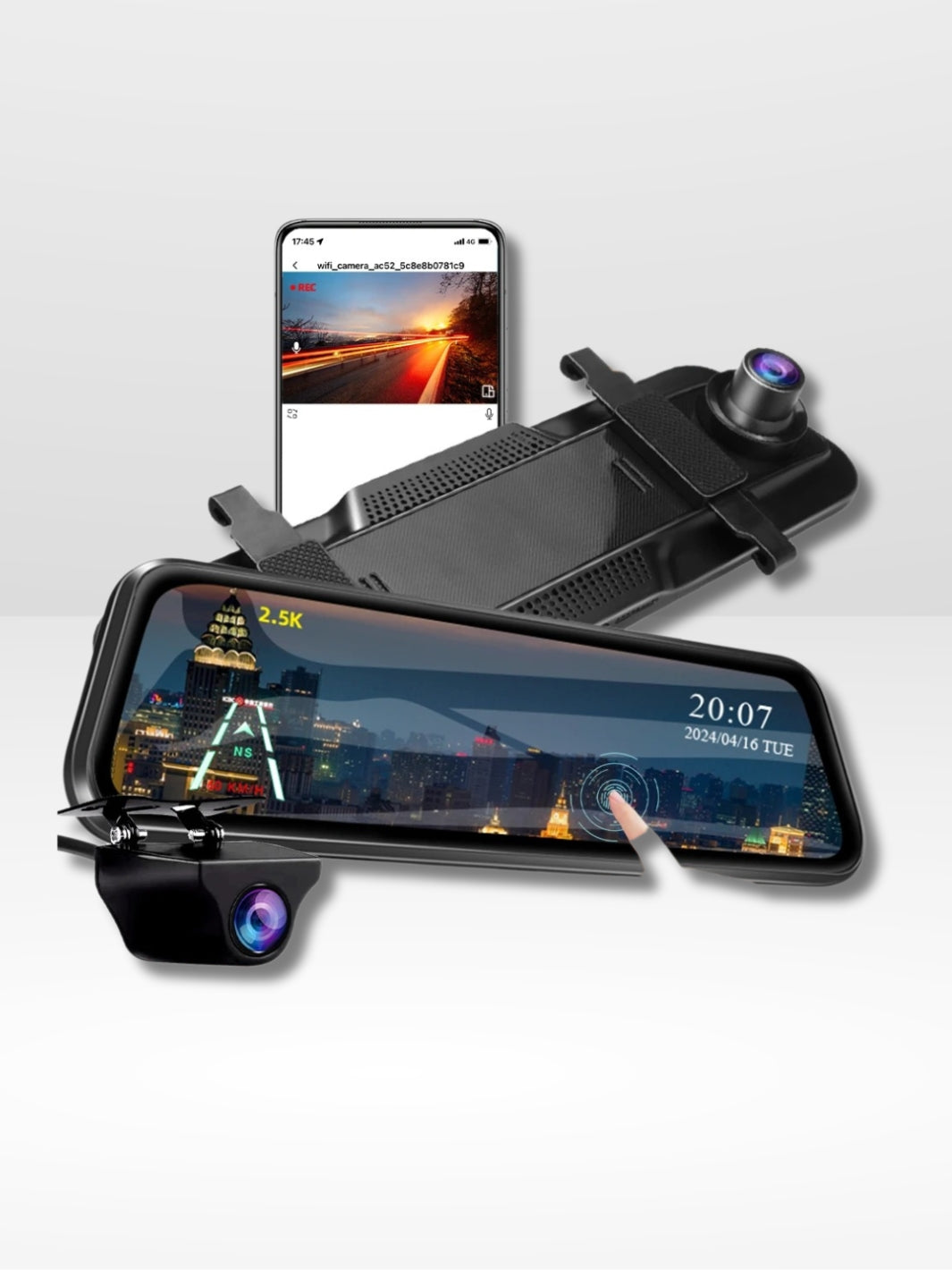 Caméra de recul Full HD pour voiture avec enregistrement vidéo
