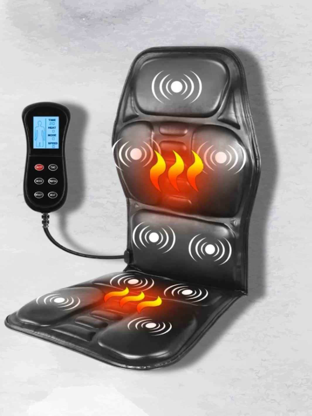 Coussin de Siège Chauffant et Massant en Similicuir Confortable