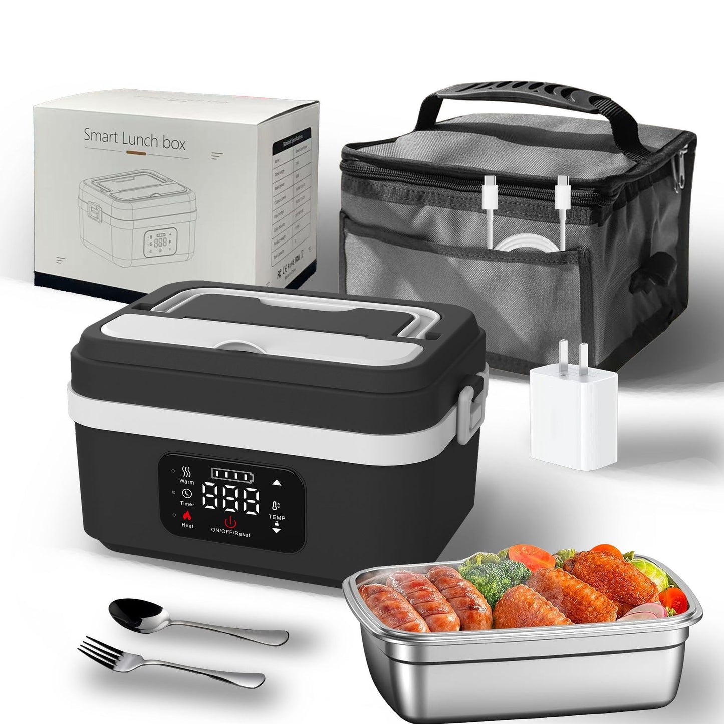 Boîte à Lunch Chauffante Portable Inox